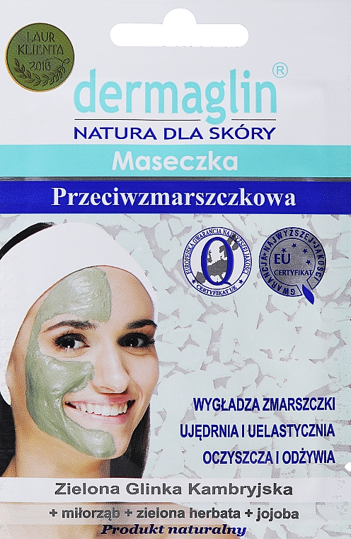 Anti-Falten Gesichtsmaske mit grüner Tonerde und Jojoba - Dermaglin — Bild N1