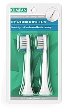 Düfte, Parfümerie und Kosmetik Austauschbare Zahnbürstenköpfe 2 St. weiß - Kumpan Replacement Brush Heads 002W