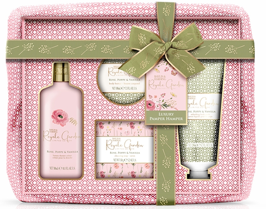 Set 5 St. - Baylis & Harding Royale Garden Rose, Poppy & Vanilla Luxury Bathing Hamper Gift Set — Bild N1