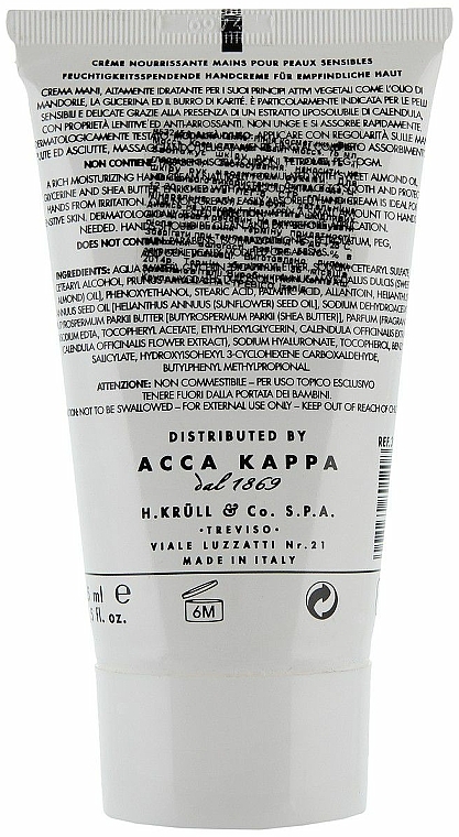 Feuchtigkeitsspendende Handcreme für empfindliche Haut - Acca Kappa White Moss Hand Cream — Bild N2