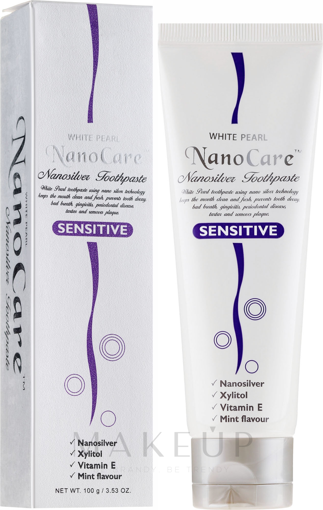 Zahnpasta mit kolloidem Silber für empfindliche Zähne - VitalCare White Pearl NanoCare Silver Sensitive Toothpaste — Bild 100 ml