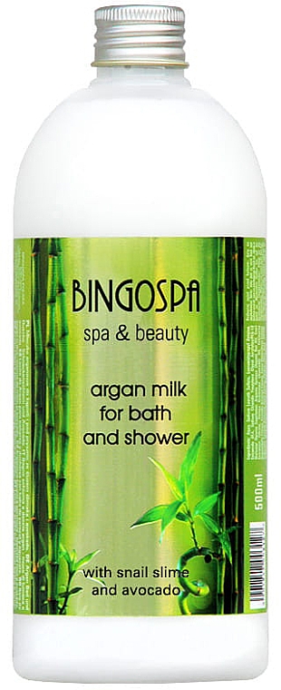 Argan-Milch zum Baden und Duschen mit Avocado - BingoSpa Argan Milk With Avocado And Snail Mucus Bath And ShowerBingoSpa