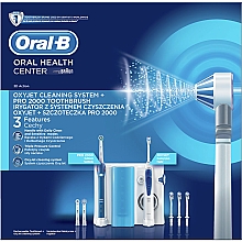 Zahnpflegeset 9-tlg. - Oral-B Braun Oxyjet + PRO 2000 (Irrigator und elektrische Zahnbürste mit Ersatzköpfen) — Bild N2