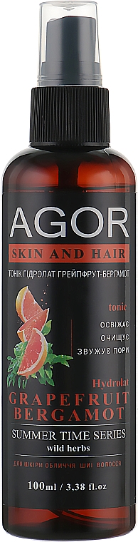 Tonikum mit Grapefruit-Berghamotte-Hydrolat - Agor Summer Time Skin And Hair Tonic — Bild N1