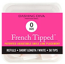 French Nagel-Tips - Dashing Diva French Tipped Short White 50 Tips Size 0 — Bild N1