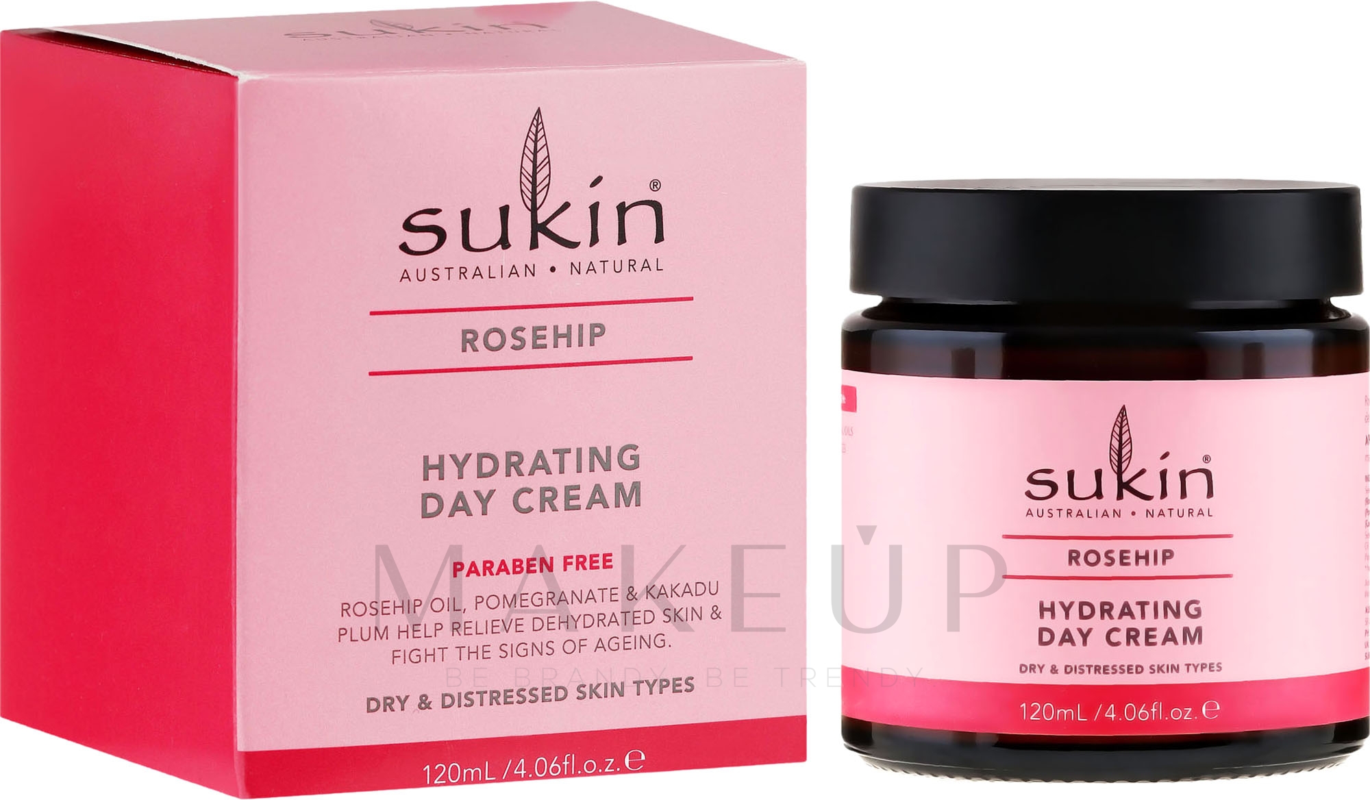 Tägliche feuchtigkeitsspendende Gesichtscreme mit Hagebuttenöl - Sukin Rose Hip Hydrating Day Cream — Bild 120 ml