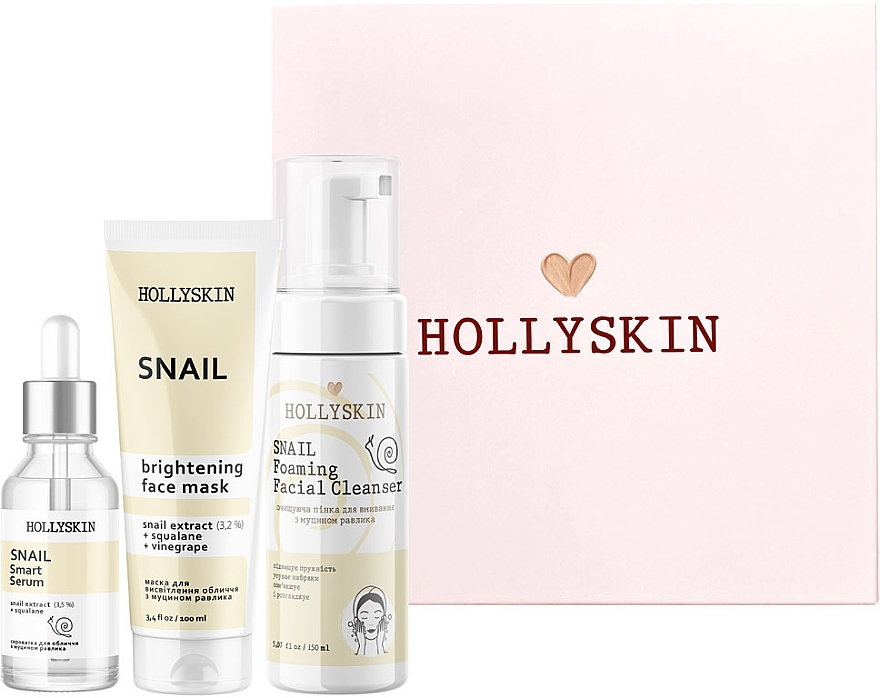 Set - Hollyskin Snail Smart Intensive Care (mask/100ml + foam/150ml + ser/50ml) — Bild N2