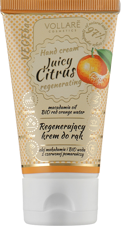 Regenerierende Handcreme mit Zitrussaft - Vollare Cosmetics VegeBar Juicy Citrus Hand Cream — Bild N1