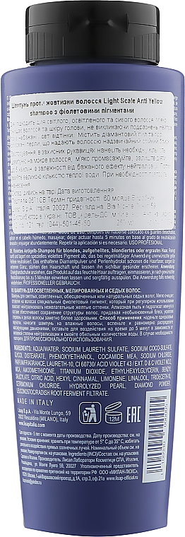Haarshampoo gegen Gelbstich mit violetten Pigmenten - Lisap Light Scale Care — Bild N2