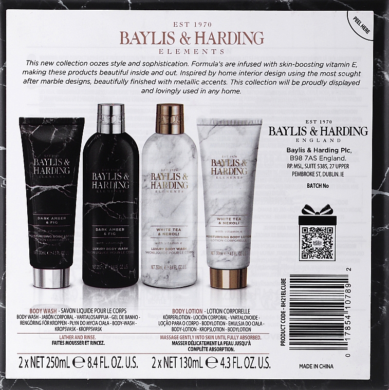 Körperpflegeset - Baylis & Harding Elements Luxury Body Shower Gift Box (Duschgel 2x250ml + Körperlotion 2x130ml) — Bild N3