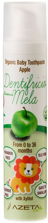 Zahnpasta für Kinder mit Apfelgeschmack - Azeta Bio Organic Baby Toothpaste Apple — Bild N1