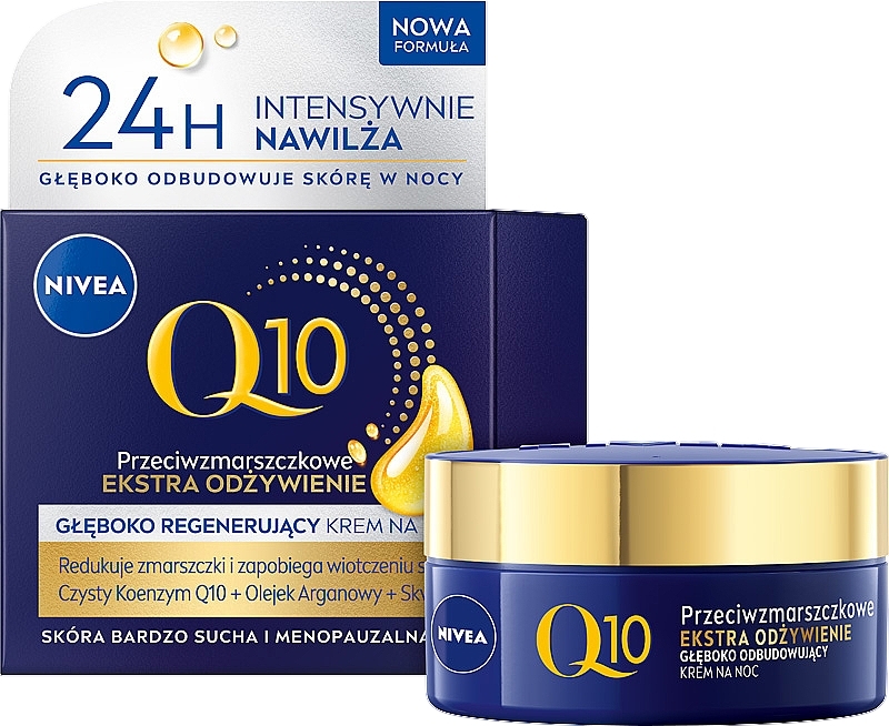 Anti-Aging Nachtcreme für reife und anspruchsvolle Haut - Nivea Visage Q10 Power Extra Night Cream — Bild N1