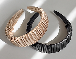 Haarreif gold Fold Pattern - MAKEUP Hair Hoop Band Leather Black — Bild N5