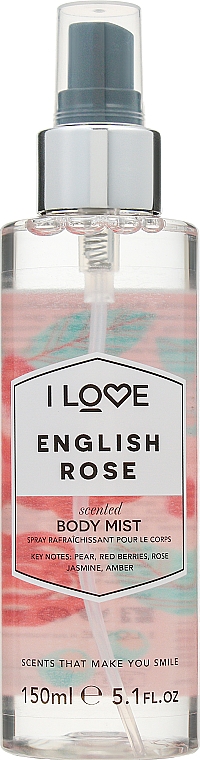 Erfrischendes Körperspray Englische Rose - I Love English Rose Body Mist — Bild N1