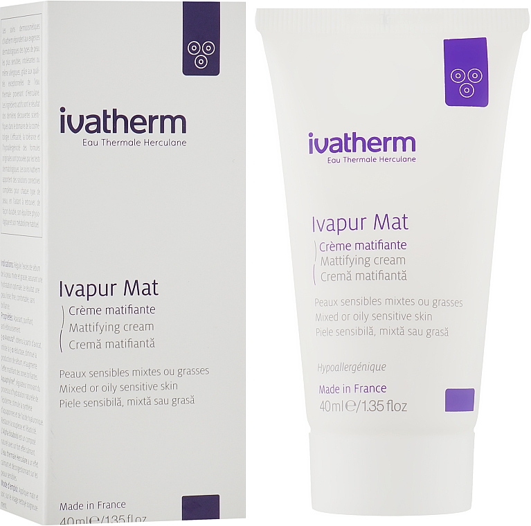 Mattierende Creme für fettige- und Mischhaut - Ivatherm Ivapur Mat Matifying Cream — Bild N1