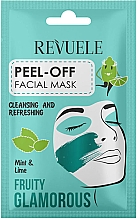 Talgregulierende und erfrischende Peel-Off-Gesichtsmaske mit Minze und Limette - Revuele Fruity Glamorous Peel-off Facial Mask Mint&Lime — Bild N1