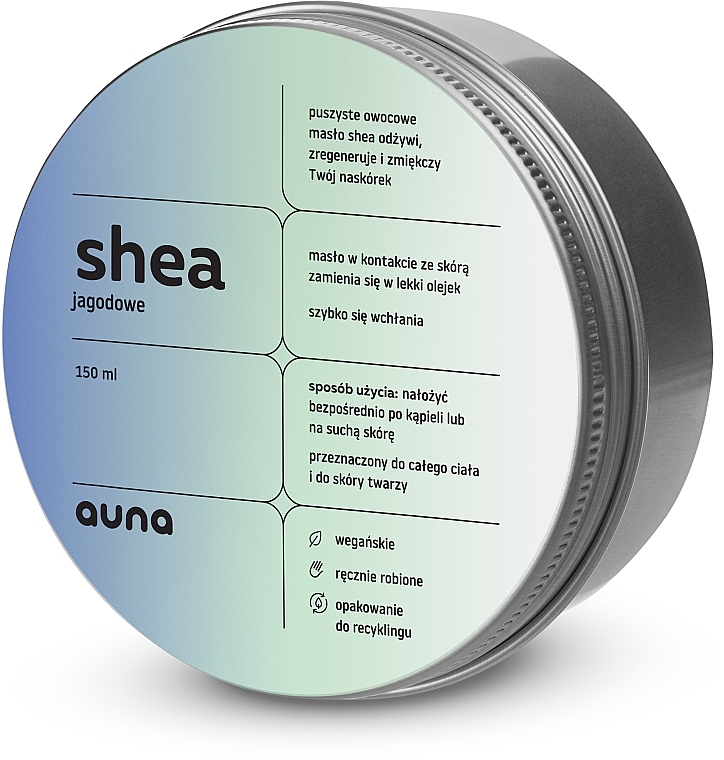 Sheabutter mit Heidelbeersamenöl für Körper und Gesicht - Auna Shea Bilberry Butter — Bild N1
