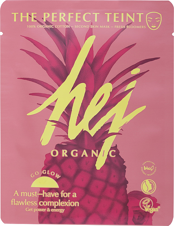 Revitalisierende Tuchmaske für das Gesicht mit Ananas-Extrakt - Hej Organic The Perfect Teint Sheet Mask Fresh Bloomers — Bild N1