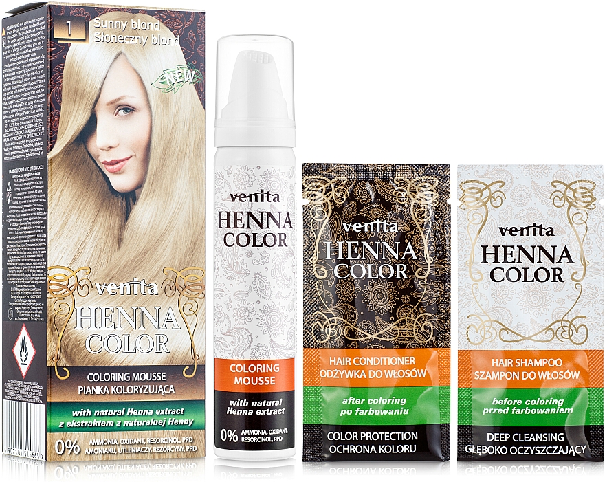 Haarfärbende Mousse mit Henna-Extrakt - Venita Henna Color Coloring Mousse