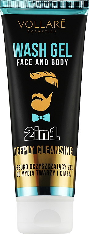 Reinigungsgel für Gesicht und Körper - Vollare Face & Body Wash Gel 2in1 Deeply Cleansing Men — Bild N1