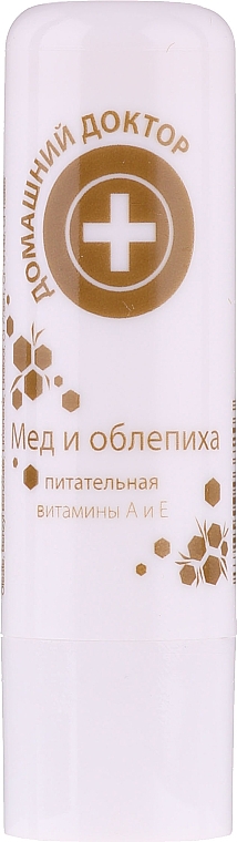 Hygienischer nährender Lippenbalsam mit Honig, Sanddorn und Vitaminen A, E - Domashniy Doktor — Foto N1