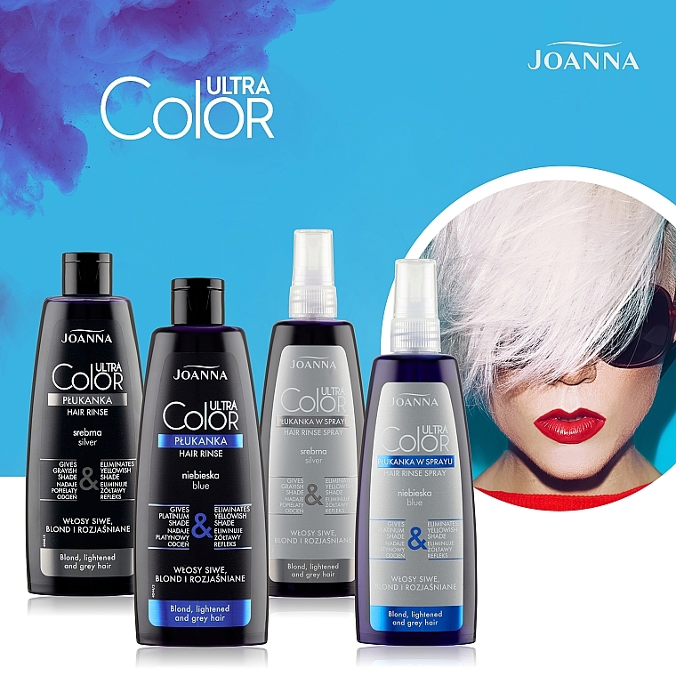 Silberne Tönungsspülung für graue, blonde und aufgehellte Haare - Joanna Ultra Color System Hair Spray Lotion — Bild N6