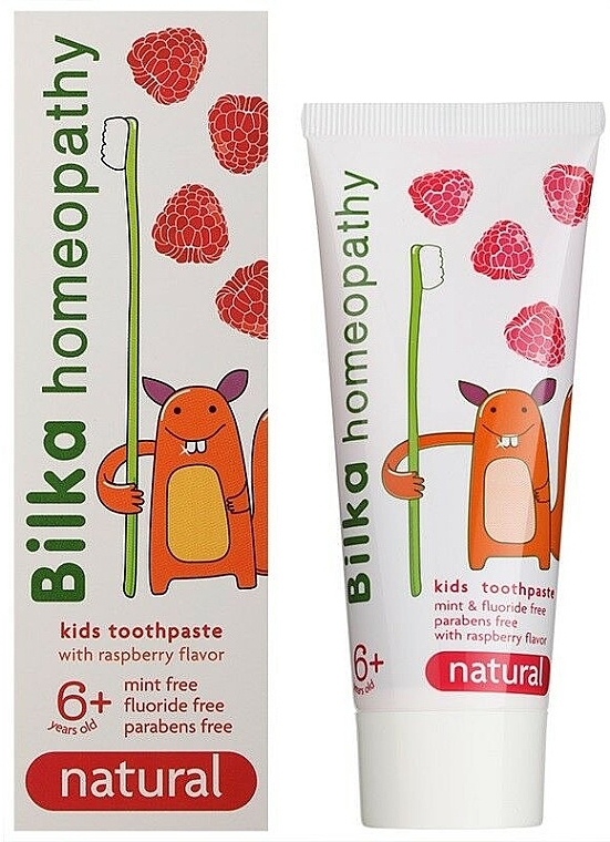 Fluoridfreie homöopathische und natürliche Kinderzahnpasta 6+ Jahre mit Erdbeergeschmack - Bilka Homeopathy 6+ Kids Toothpaste — Bild N1