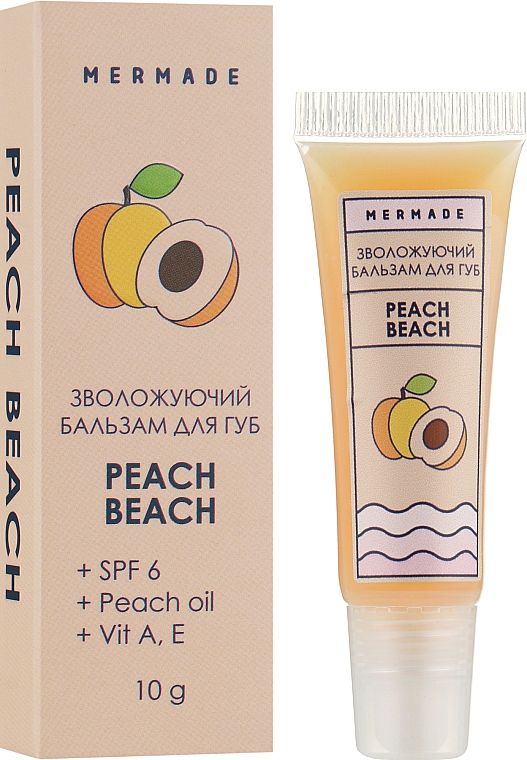 Feuchtigkeitsspendender Lippenbalsam - Mermade Peach Beach SPF 6 — Bild N2