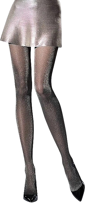 Strumpfhose für Damen 30 Den nero/silver - Knittex Party — Bild N1