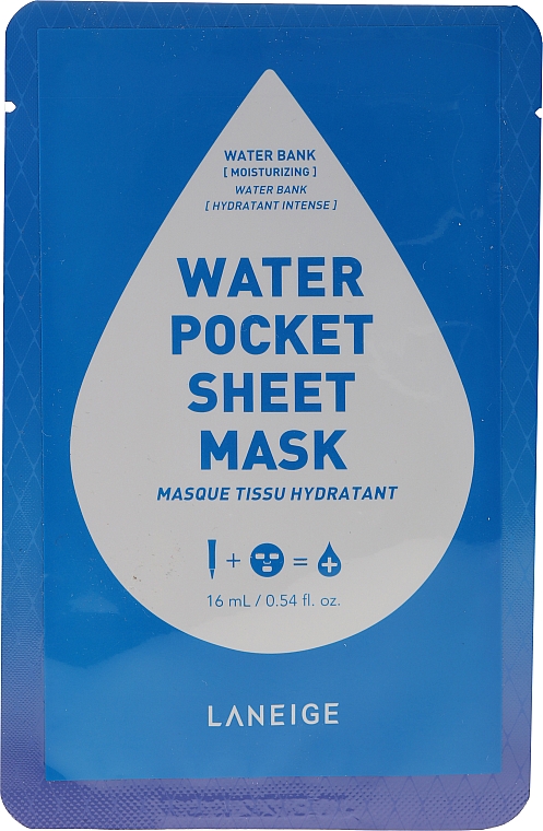 Feuchtigkeitsspendende Tuchmaske für das Gesicht - Laneige Water Pocket Sheet Mask Water Bank — Bild N1
