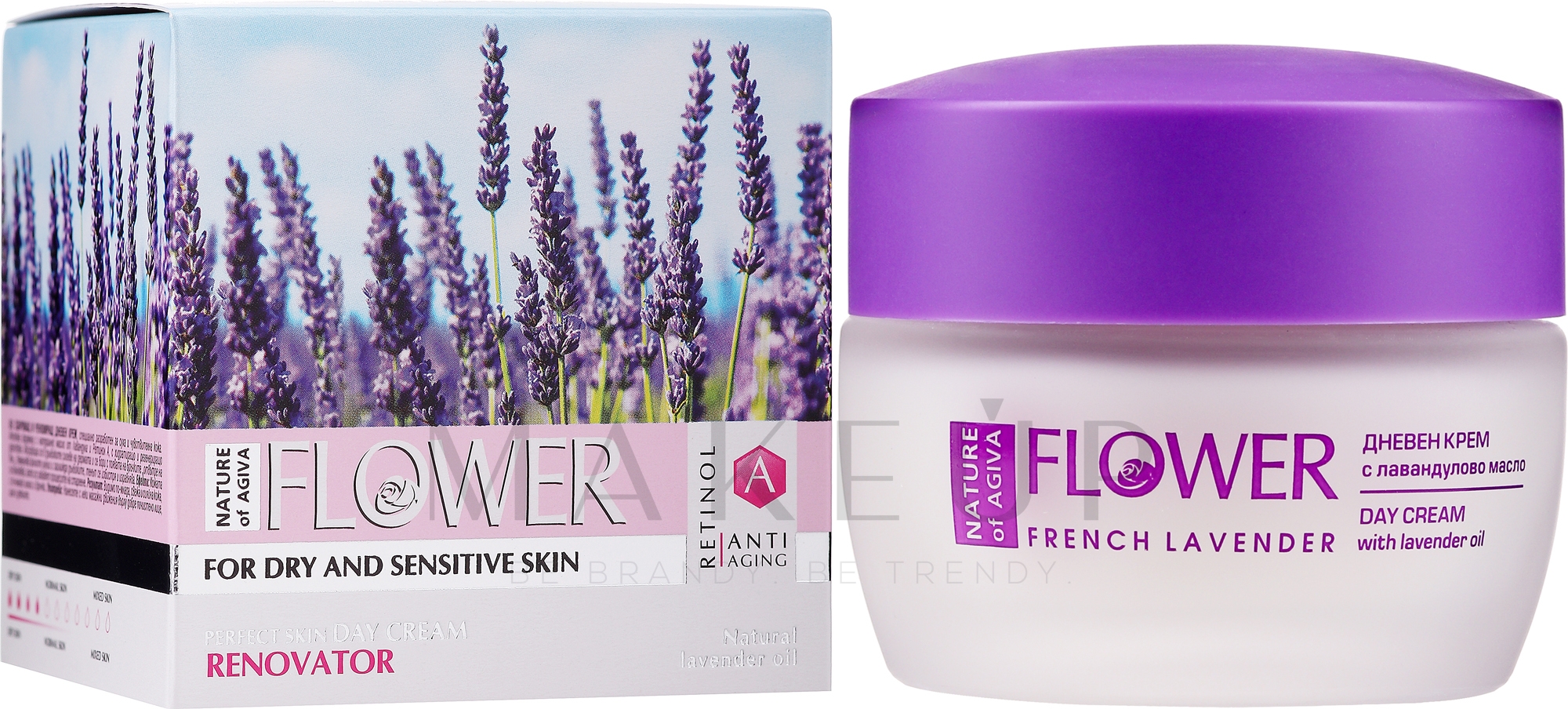 Tagecreme für das Gesicht mit Lavendelöl für trockene und empfindliche Haut - Nature of Agiva Flower Day Cream For Dry Skin — Bild 50 ml