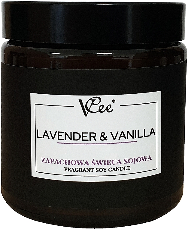 Sojakerze mit Lavendel- und Vanilleduft - Vcee Lavender & Vanilla Fragrant Soy Candle  — Bild N1