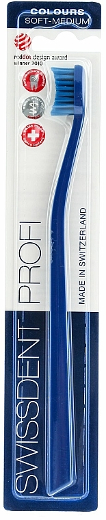 Zahnbürste mittel Profi Colours blau - SWISSDENT Profi Colours Soft-Medium Toothbrush Blue&Blue — Bild N1