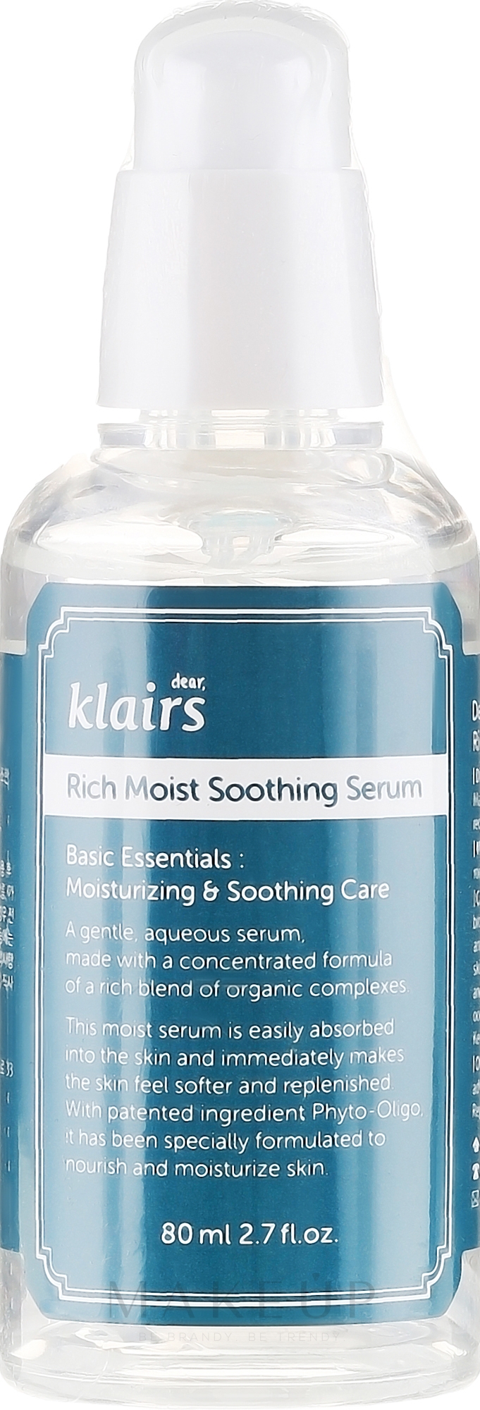 Intensiv feuchtigkeitsspendendes und beruhigendes Gesichtsserum - Klairs Rich Moist Soothing Serum — Bild 80 ml