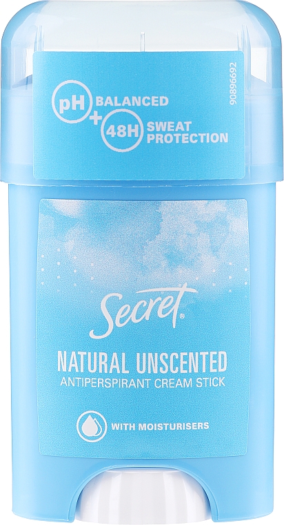 Unparfümierter cremiger Deostick Antitranspirant - Secret Key Antiperspirant Cream Stick Natural