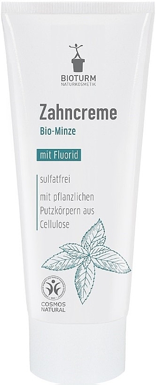 Natürliche Zahnpasta mit ökologischem Minzextrakt fluoridfrei - Bioturm Organic Herbal Toothpaste With Fluoride  — Bild N1