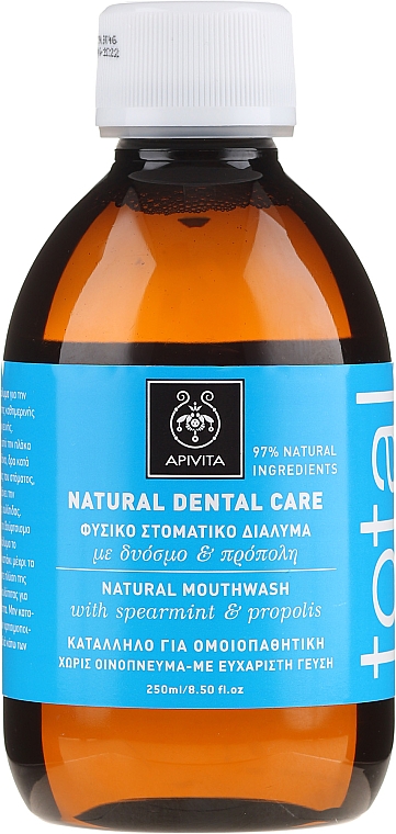 Natürliches Mundwasser mit Pfefferminze und Propolis - Apivita Healthcare Natural Dental Care Natural Mouthwash With Propolis & Spearmint  — Bild N1