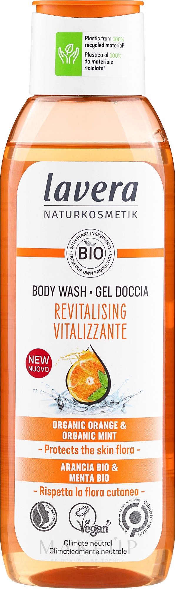 Duschgel mit Orange und Minze - Lavera Revitalising Body Wash — Bild 250 ml