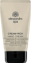 Düfte, Parfümerie und Kosmetik Handcreme mit Hyaluronsäure und Perlenextrakt - Alessandro International Spa Cream Rich Hand Cream