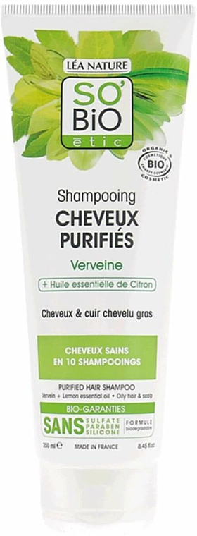 Shampoo mit Eisenkraut und Zitrone - So'Bio Etic Shampoo with Verbena & Lemon Oil — Bild N1