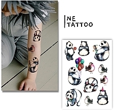 Düfte, Parfümerie und Kosmetik Temporäres Tattoo Panda-Set - Tattooshka