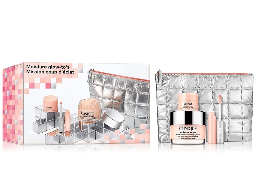 Set - Clinique Moisture Glow-to's Set (gel/50ml + lip/gloss/2.2ml + eye/cr/5ml + bag) — Bild N1