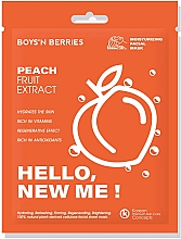 Düfte, Parfümerie und Kosmetik Feuchtigkeitsspendende Gesichtsmaske mit Pfirsichextrakt - Boys`n Berries Hello, New Me! Peach Mask