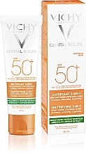 Düfte, Parfümerie und Kosmetik 3in1 Mattierende Sonnenschutzlotion für das Gesicht SPF 50+ - Vichy Capital Soleil Mattifying 3-in-1 SPF50