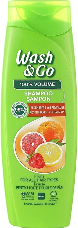 Shampoo mit Fruchtextrakt für alle Haartypen - Wash&Go — Bild N1