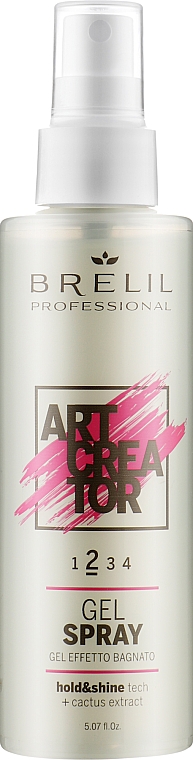 Haargelspray mit Kaktusextrakt starker Halt - Brelil Art Creator Gel Spray — Bild N1