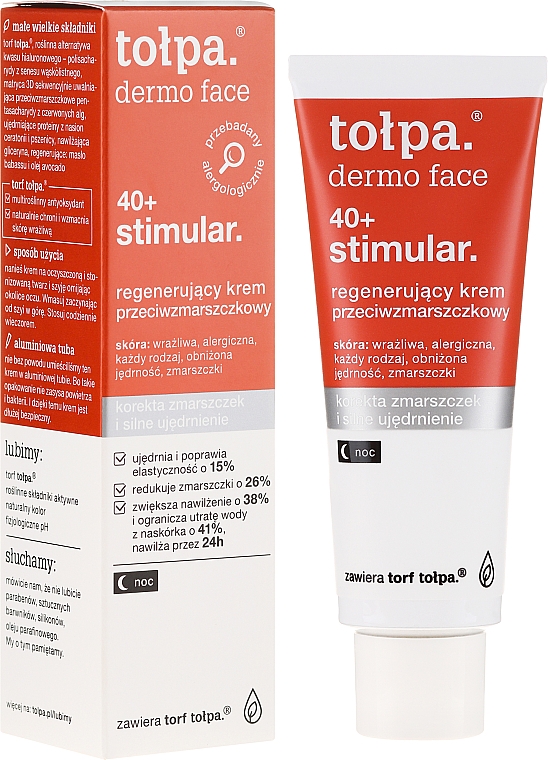 Regenerierende Anti-Falten Nachtcreme 40+ - Tolpa Dermo Face Stimular 40+ Night Cream — Bild N1