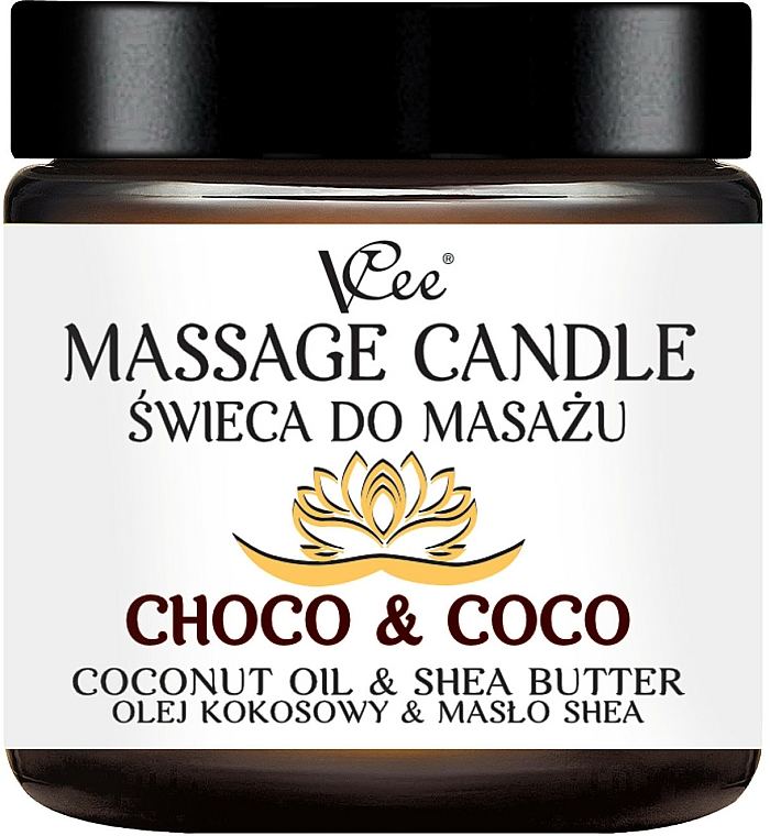 Massagekerze Choco & Coco - VCee Massage Candle Choco & Coco Coconut Oil & Shea Butter — Bild N1