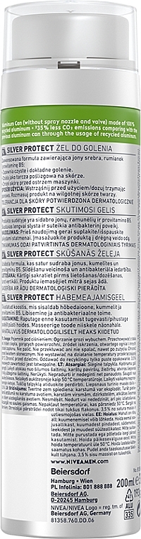 Antibakterielles Rasiergel Silver Protect - NIVEA MEN Silver Protect Shaving Gel — Bild N2