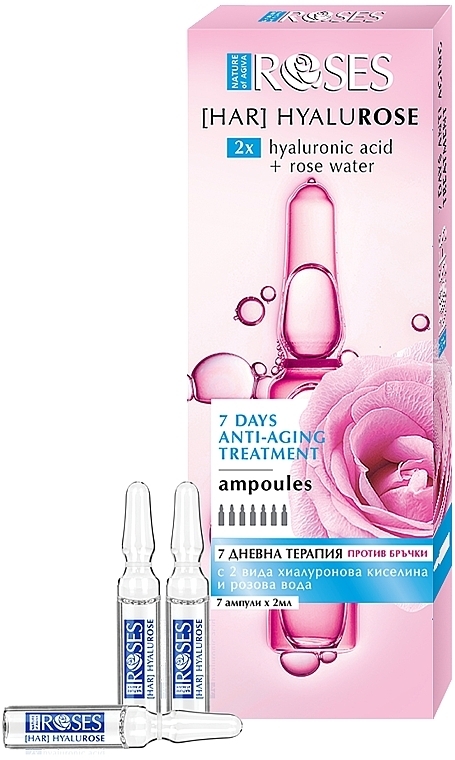 Anti-Falten-Ampullen - Nature of Agiva Roses Hyalurose Anti-Age Ampoules — Bild N1